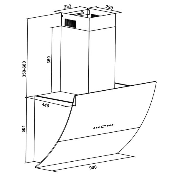Máy hút mùi Faster FS 90CG (Đen)