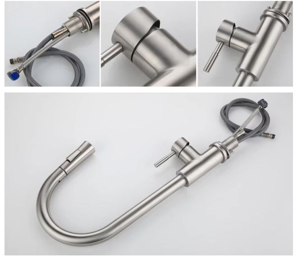 Vòi rửa bát 2 đường nước kéo rút Faster FS 926S