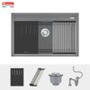 Chậu rửa Konox 79 cm Granite Sink Terra 790S xám