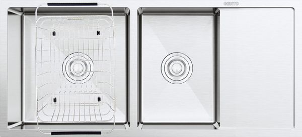Chậu rửa 2 hố lệch 100cm Gento GT04-10046 inox 304