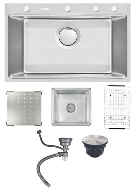 Chậu rửa 1 hố 70cm Gento GT04-7046 inox chống xước