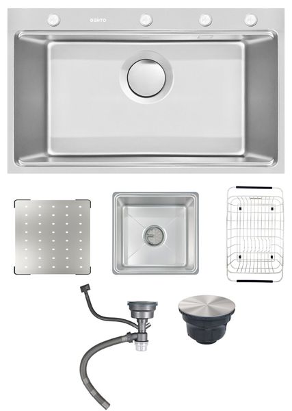 Chậu rửa Gento 78cm inox chống xước GT04-7848 New