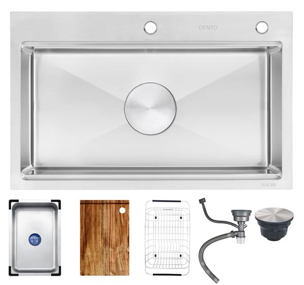 Chậu rửa 1 hố inox 304 Gento 80.2cm GT04-8050