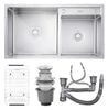 Chậu rửa 2 hố lệch 84cm Gento inox 304 GT04-8448S