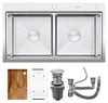 Chậu rửa 2 hố Gento GT04-8850 inox 304