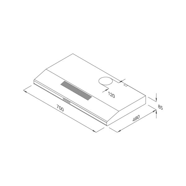Máy hút mùi Malloca 70cm H107W