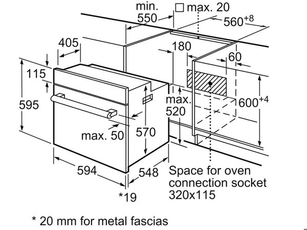 Lò nướng âm Bosch 66 lít HBF134EB0K serie 2