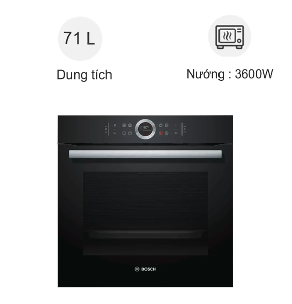 Lò nướng Bosch 71 lít HBG633BB1B Series 8