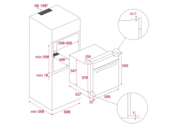 Lò nướng Teka HCB 6525 71 lít 2615W