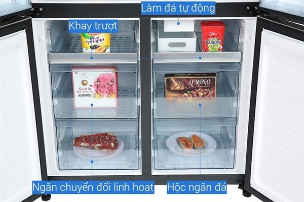 Tủ lạnh 4 cánh Hitachi inverter 645 lít R-WB700VGV4 (GBK) model mới 2025