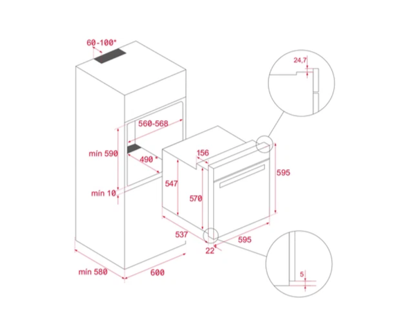 Lò nướng kết hợp chức năng chiên không dầu Teka HLB 8416 BK 71 lít