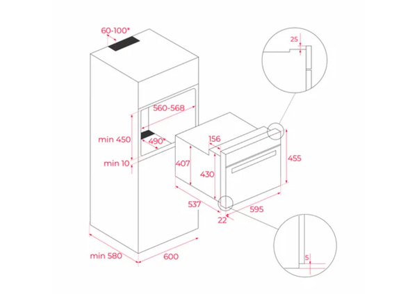 Lò nướng đối lưu Teka HLC 8406 BK AirFry 44 lít