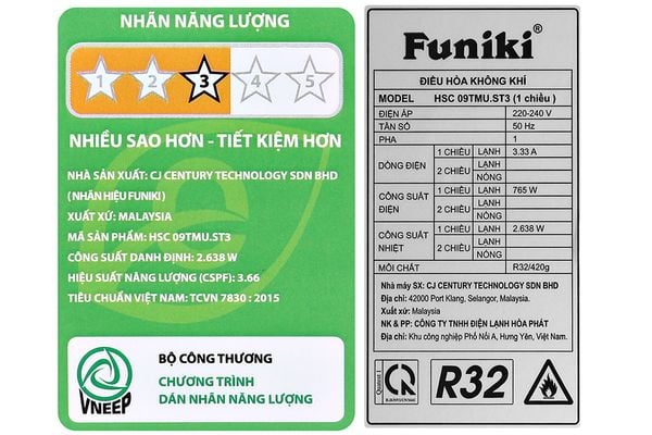 Điều hòa Funiki 1 chiều 9000btu HSC09TMU 1 HP