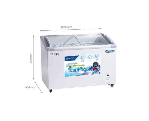 Tủ đông trưng bày Hòa Phát Inverter HSF AD8280.C1 280 lít