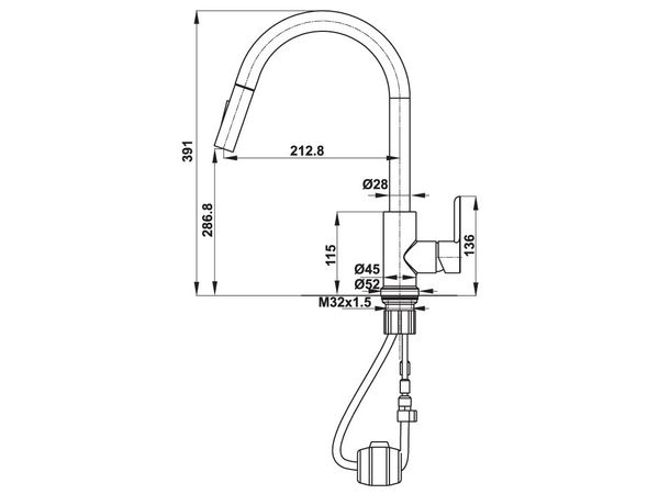 Vòi rửa bát nóng lạnh Hafele HT21-CH1P287/577.55.230