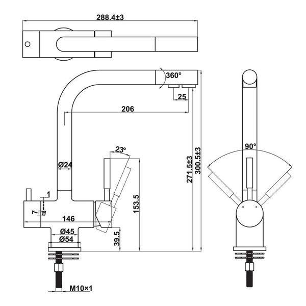Vòi bếp Hafele HT21-CH2F271 577.55.210