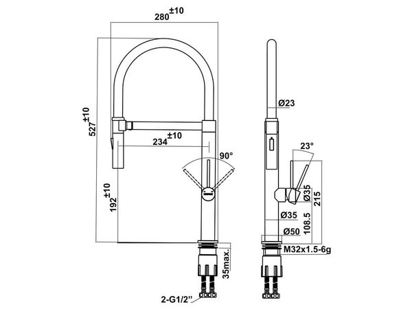 Vòi rửa chén Hafele HT24-SH1F527 (570.85.051)