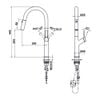 Vòi rửa nóng lạnh dây rút Hafele Inox 304 mạ PVD LUX-P HT25-SH1F449 570.85.046