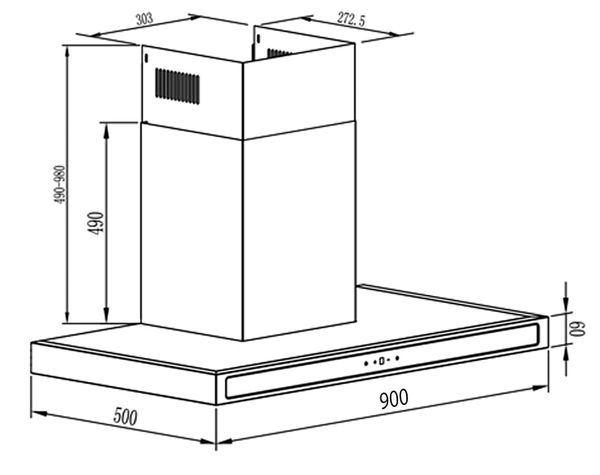 Máy hút mùi gắn tường 90cm Kocher K-225D