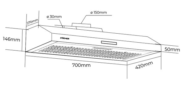 Máy hút mùi gắn tường 70cm Kocher K-6070V