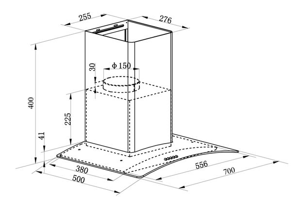 Máy hút mùi gắn tường 70cm Kocher K-8870Pro