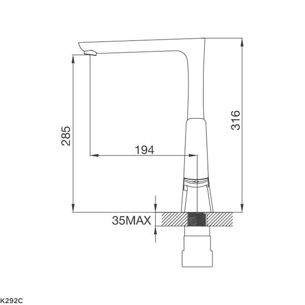 Vòi rửa đồng nóng lạnh Malloca K292C