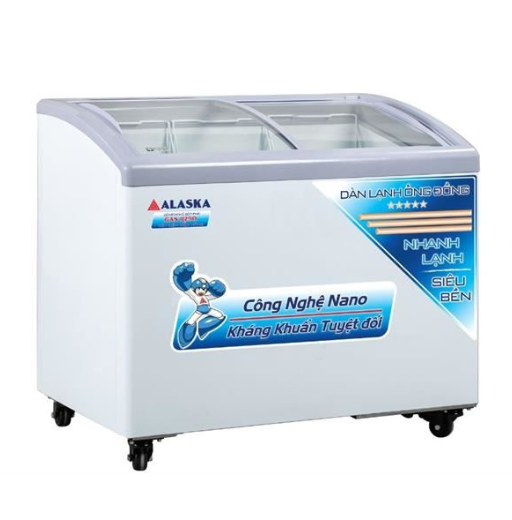 Tủ đông Alaska KC-210C mặt kính cong 210L
