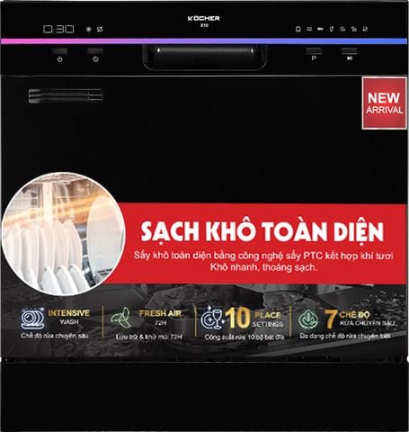 Máy rửa bát 10 bộ Kocher KDEU-X10