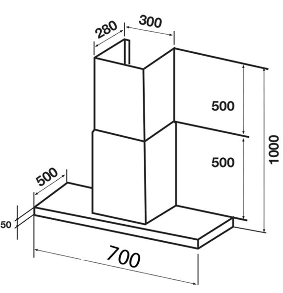 Máy hút mùi chữ T Kaff KF-771 70cm