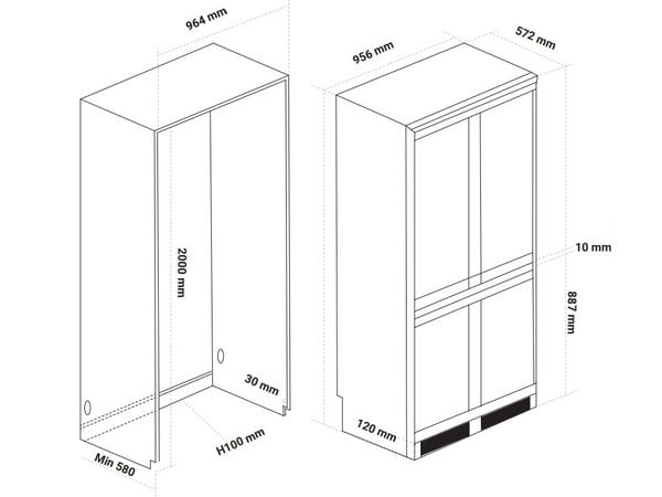 Tủ lạnh Kaff side by side âm toàn phần KF-BI540W Luxury 540 lít