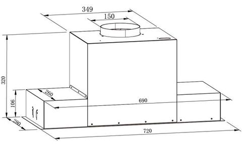 Máy hút mùi âm toàn phần Kaff KF-BI70PR 72cm