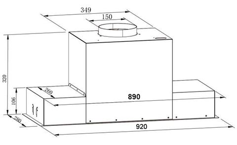 Máy hút mùi âm toàn phần Kaff KF-BI90PR 92cm