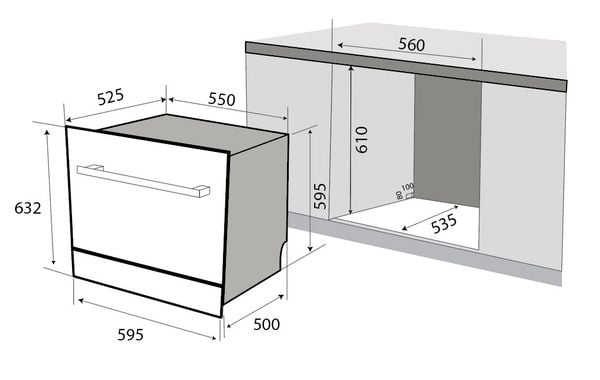 Máy rửa chén Kaff 12 bộ KF-BISMS8 Plus