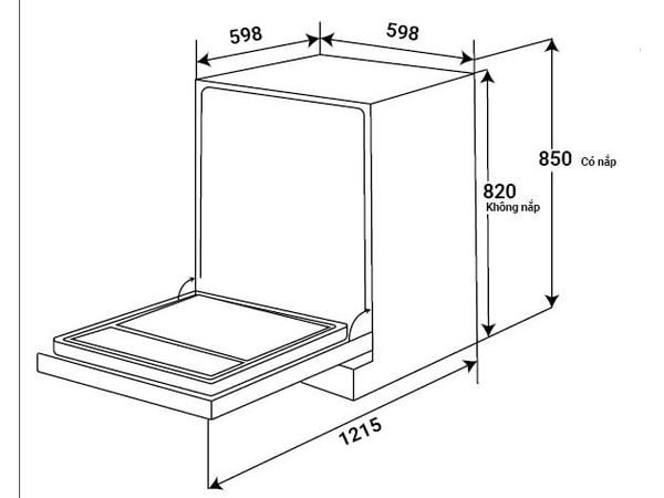 Máy rửa bát độc lập Kaff 16 bộ KF-CARYA1FB 9 lít
