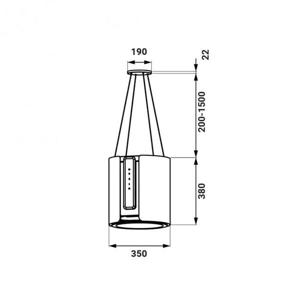 Máy hút mùi đảo Kaff KF-IS380CRS 1000m3/h