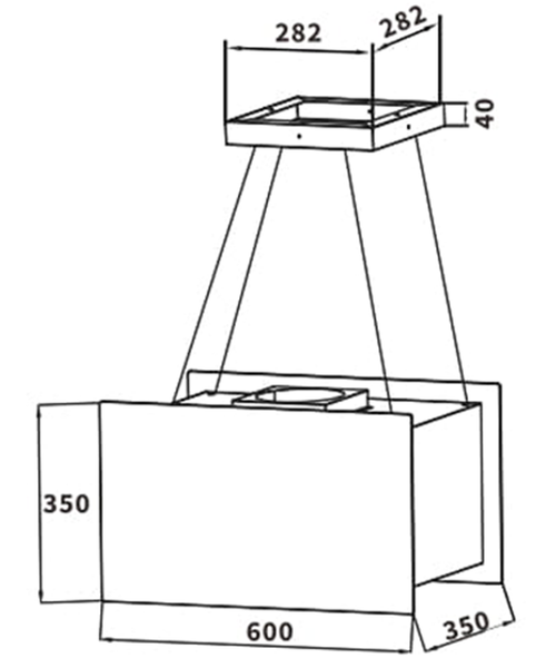Máy hút mùi treo dây Kaff KF-IS606HG 200W