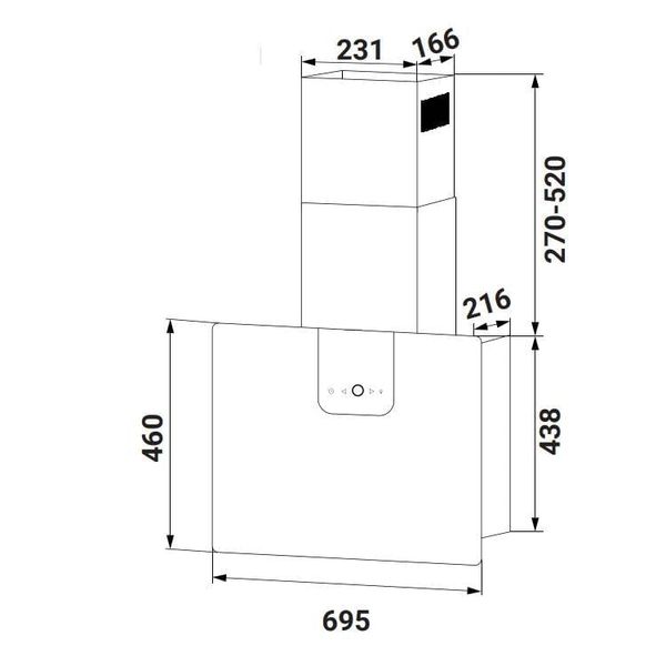 Máy hút mùi Kaff KF-VERTI 70WHI 69,5cm
