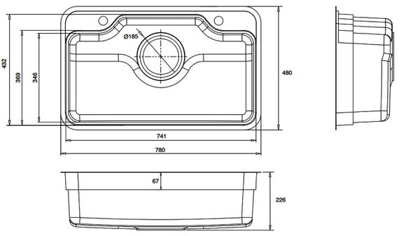 Chậu rửa inox Kluger 78cm KF7848FS-S78 Basic