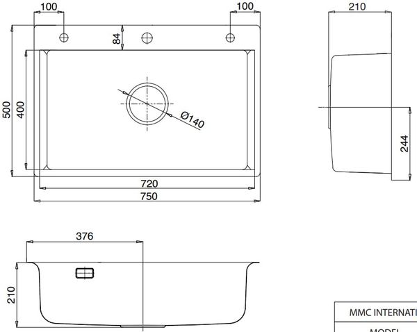 Chậu rửa inox Kluger 75cm KF8121S - S75