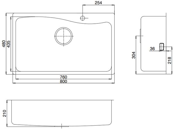 Chậu rửa inox Kluger 80cm KF8131FS - S80