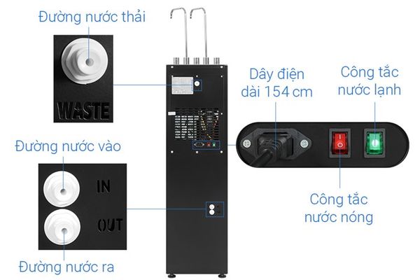 Máy lọc nước RO nóng nguội lạnh Hydrogen Kangaroo Sumire KG12A6 12 lõi