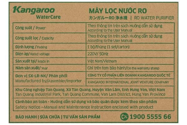 Máy lọc nước để gầm RO Hydrogen Kangaroo KGRP10 10 lõi