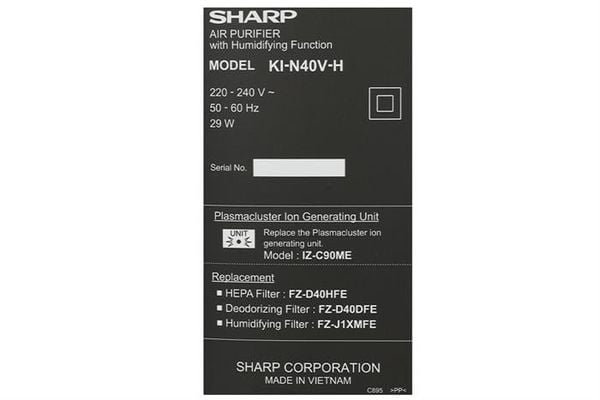 Máy lọc không khí Sharp KI-N40V-H 29W