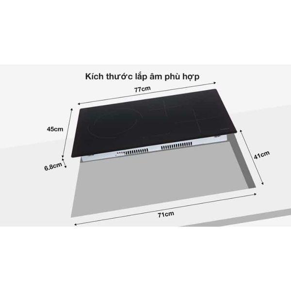 Bếp từ Hafele hồng ngoại 3 vùng nấu lắp âm HC-M773D (536.61.705)
