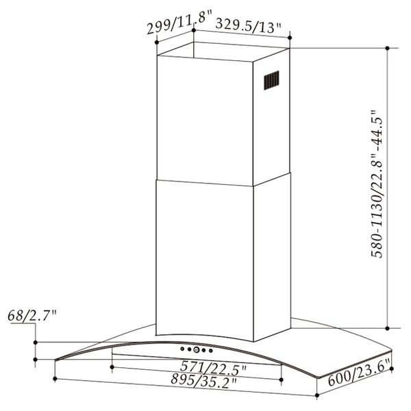 Máy hút mùi độc lập Faster ISLAND 6688 90 cm