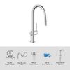 Vòi rửa Kluger dây rút nóng lạnh Chrome KLF0003SC