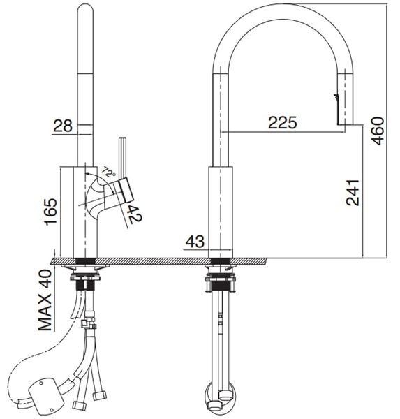 Vòi rửa Kluger dây rút nóng lạnh Chrome KLF0006C