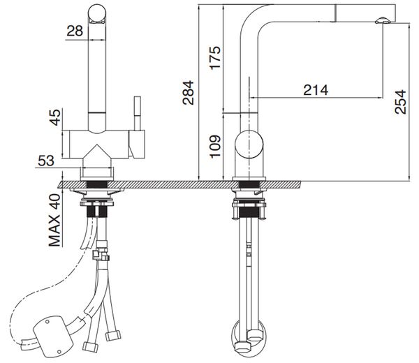 Vòi rửa Kluger dây rút nóng lạnh Chrome KLF0013C