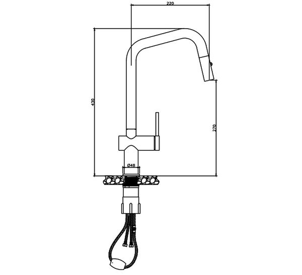 Vòi rửa Kluger dây rút nóng lạnh Chrome KLF0019C