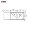 Chậu rửa Konox 2 hố Workstation Sink Topmount 116cm KN11650TD bàn trái